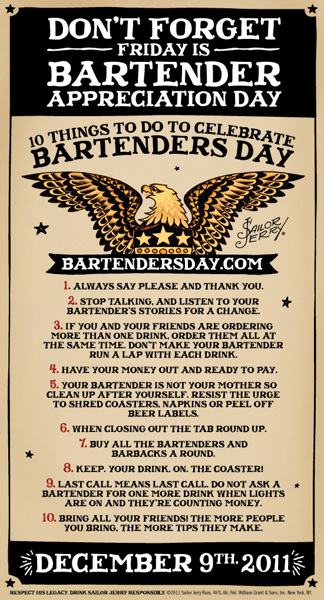Is there a holiday for bartenders, like a bartender appreciation day?