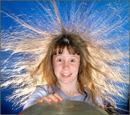 The build up of static electricity on a dry day?