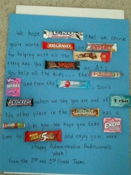 Candy poem for the school secretaries for Administrative ...