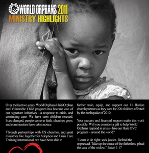 World Orphans Day - Recent article on orphans?