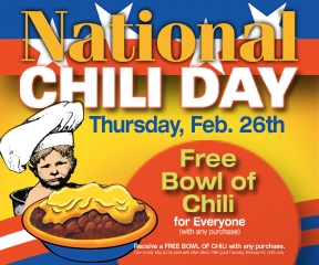 National Chili Day - National Vegetarian Day?