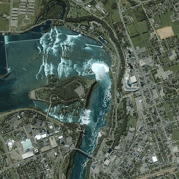 How was the Niagara Falls "de-watered"?