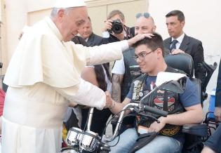 Hundreds of Harley riders revved up as Pope Francis blesses bikes