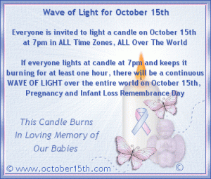 National Pregnancy and Infant Loss Awareness Day - does anyone know about national Holidays?