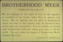 Brotherhood Week - When is national brotherhood week?