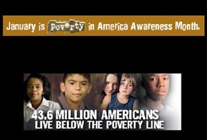 National Poverty in America Awareness Month - January is national what month in the US?