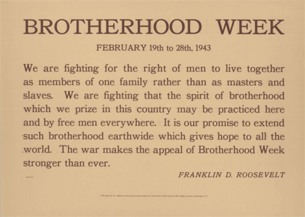 When is National Brotherhood Week?