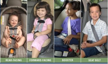 Can a child be forward facing in a motor home?