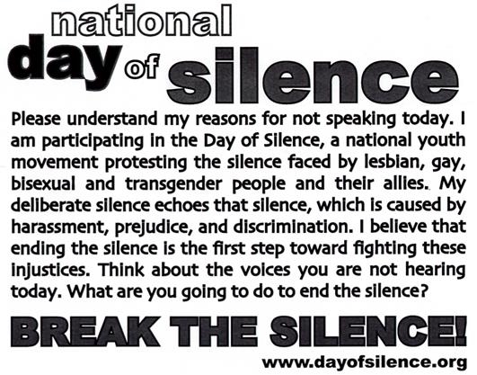 A day of silence?