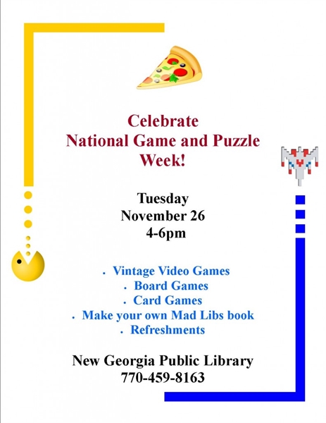 National Game & Puzzle Week! : West Georgia Regional Library
