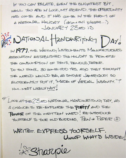 Celebrate National HANDWRITING Day!