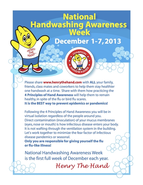 What are the eight principles of hand washing?