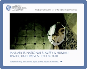 National Slavery and Human Trafficking Prevention  - January is National Slavery